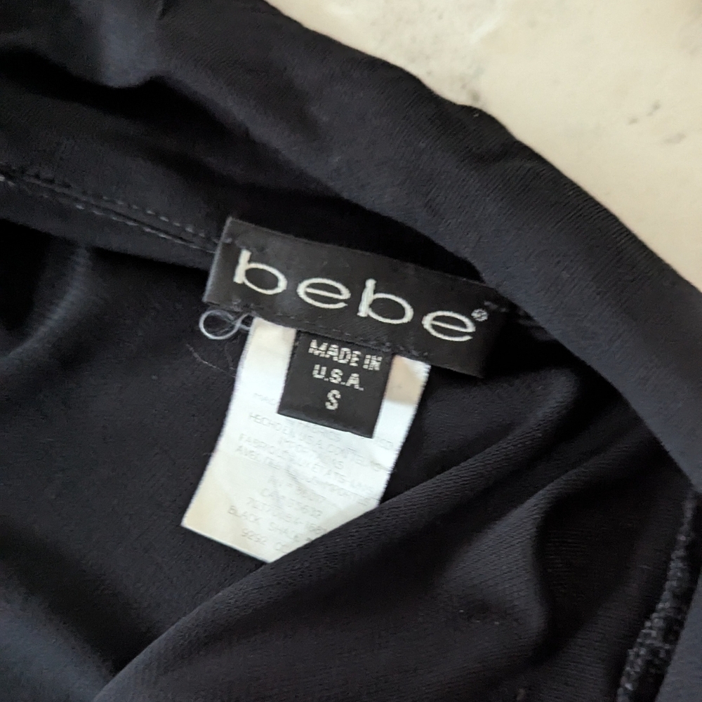 Bebe Vintage Y2K Black Viscose Wrap Dress - Picture 6 of 12